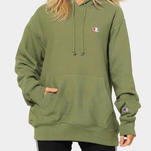 Campion reverse weave olive green hoodie